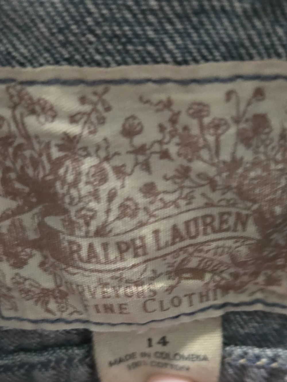 Ralph Lauren Light Blue Worn Look Denim Jean Jacket Girls Size 14